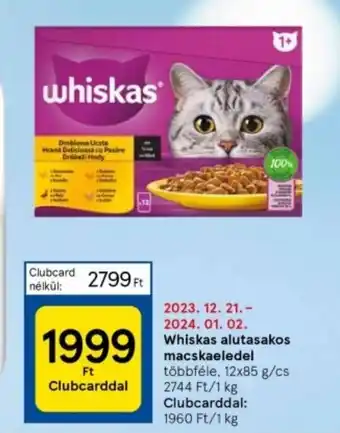 Whiskas alutasakos macskaeledel 12 x 85 g