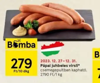 Tesco Pápai juhbeles virsli 10 dkg ajánlat