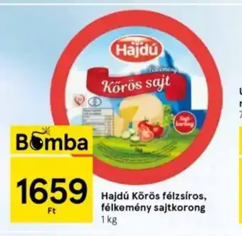 Tesco Hajdú Körös félzsíros, félkemény sajtkorong 1 kg ajánlat