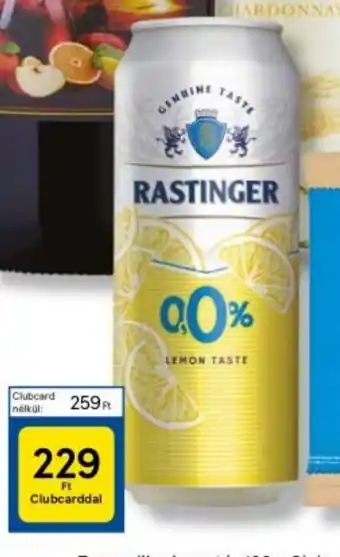 Tesco Rastinger alkoholmentes ízesített sör 0,5 I ajánlat