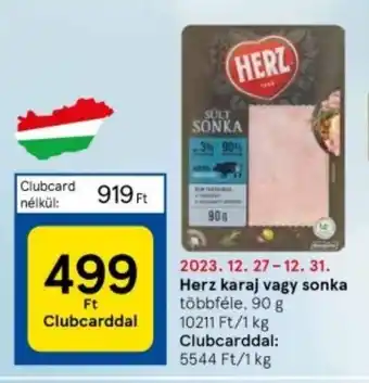 Tesco Herz karaj vagy sonka 90 g ajánlat