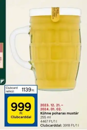 Tesco Kühne poharas mustár 255 ml ajánlat