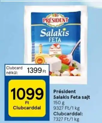 Tesco Président Salakis Feta sajt 150 g ajánlat