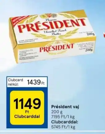 Tesco Président vaj 200 g ajánlat