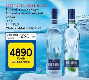 Tesco Finlandia vodka vagy Finlandia lime-ízesítésű vodka 0,7 l ajánlat