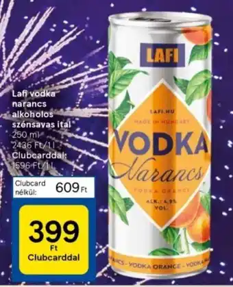 Tesco Lafi vodka narancs alkoholos szénsavas ital 250 ml ajánlat