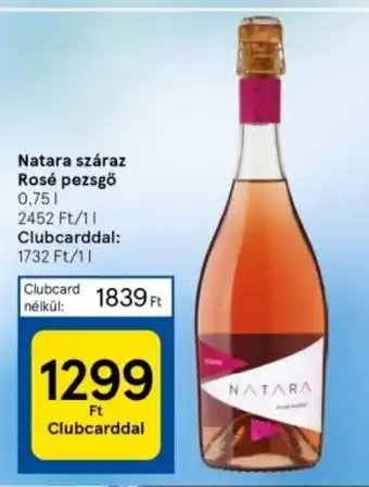 Tesco Natara száraz Rosé pezsgő 0,75 l ajánlat
