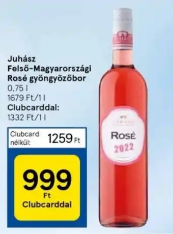 Tesco Juhász Felső-Magyarországi Rosé gyöngyözőbor 0,75 l ajánlat