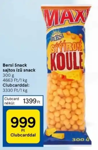 Tesco Bersi Snack sajtos ízű snack 300 g ajánlat