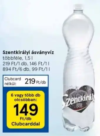 Tesco Szentkirályi ásványvíz 1.5l ajánlat
