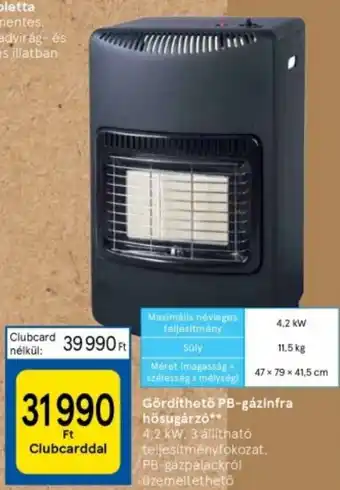 Gördíthető PB-gázinfra hősugárzó