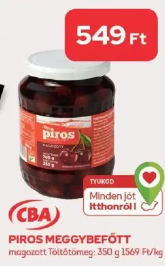 CBA PIROS MEGGYBEFŐTT 350 g ajánlat
