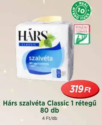 Real Hárs szalvéta Classic 1 rétegű 80 db ajánlat