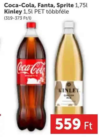 PRIVÁT Coca-Cola, Fanta, Sprite 1,75l Kinley 1,5l ajánlat