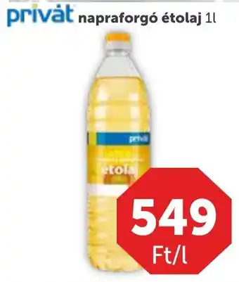 privát napraforgó étolaj 1l