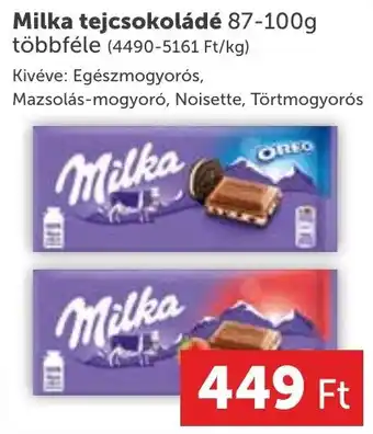 PRIVÁT Milka tejcsokoládé 87-100g ajánlat