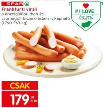 Spar Market Frankfurti virsli 10dkg ajánlat