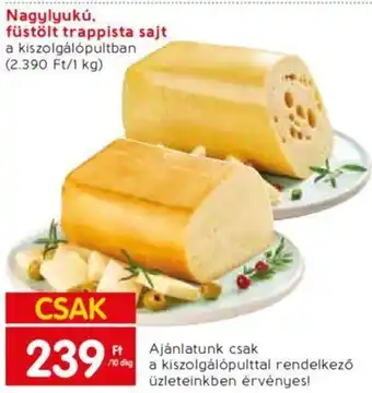 Spar Market Nagylyukú, füstölt trappista sajt 10dkg ajánlat
