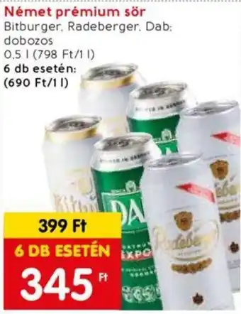 Spar Market Német prémium sör 0,5l ajánlat