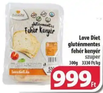 Love Diet gluténmentes fehér kenyér 300g