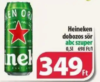Coop Heineken dobozos sör abc szuper 0,5l ajánlat