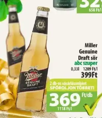 Coop Miller Genuine Draft sör abc szuper 0,33l ajánlat