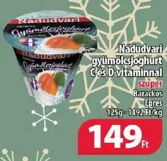 Coop Nádudvari gyümölcsjoghurt Cés D-vitaminnal 125g ajánlat