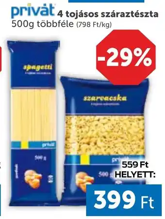 PRIVÁT privát 4 tojásos száraztészta 500g ajánlat