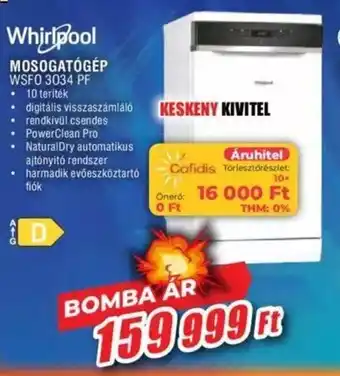 Expert Whirlpool MOSOGATÓGÉP WSFO 3034 PF ajánlat