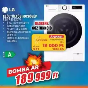 Expert LG ELÖLTÖLTŐS MOSÓGÉP F2WR508SOW ajánlat