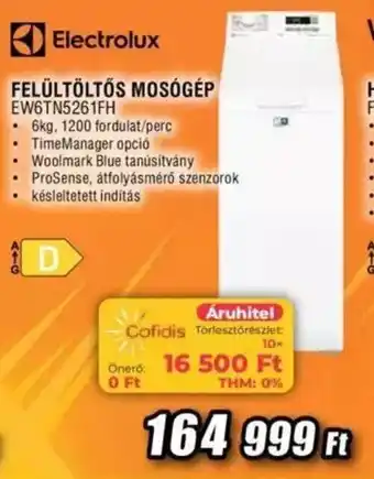 Expert Electrolux FELÜLTÖLTŐS MOSÓGÉP EW6TN5261FH ajánlat