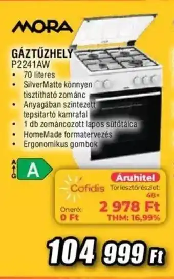 Expert MORA GÁZTŰZHELY P2241AW ajánlat