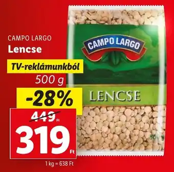 Lidl CAMPO LARGO Lencse 500g ajánlat
