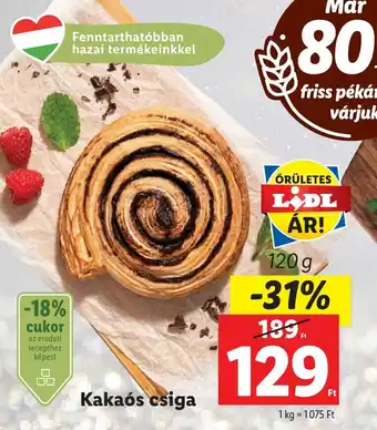 Lidl Kakaós csiga 120g ajánlat