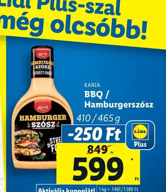 Lidl KANIA BBQ / Hamburgerszósz 410/465g ajánlat
