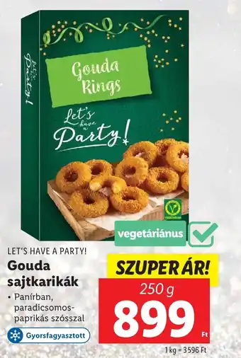 Lidl LET'S HAVE A PARTY! Gouda sajtkarikák 250g ajánlat