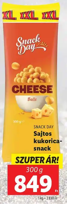 Lidl SNACK DAY Sajtos kukorica-snack 300g ajánlat