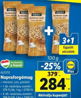 Lidl ALESTO Napraforgómag 100g ajánlat