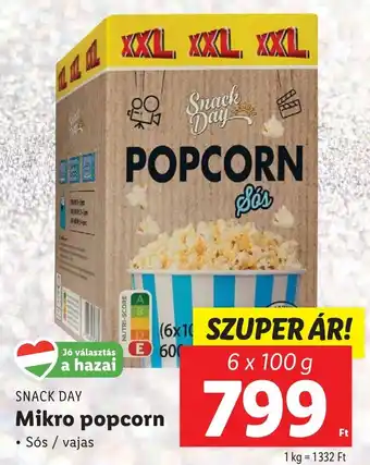 SNACK DAY Mikro popcorn 6x100g