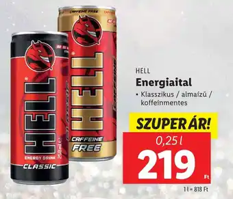 Lidl HELL Energiaital 0,25l ajánlat