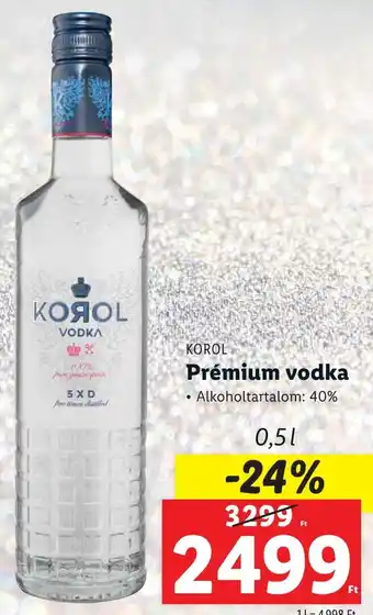 Lidl KOROL Prémium vodka 40% 0,5l ajánlat