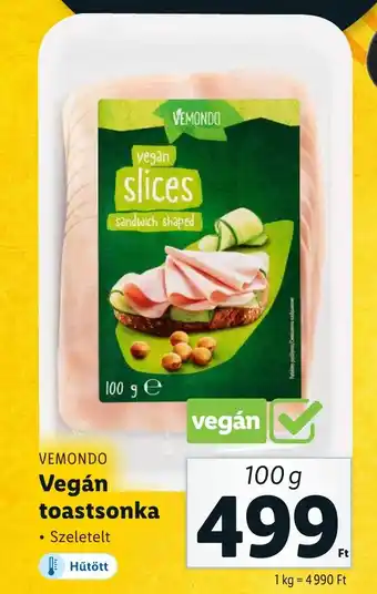 Lidl VEMONDO Vegán toastsonka 100g ajánlat