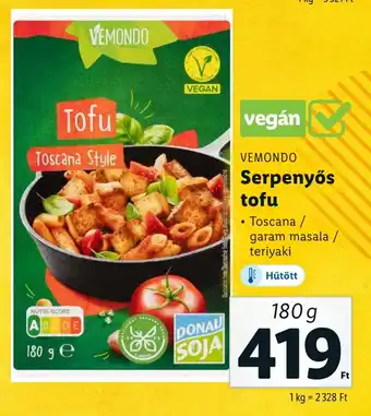 Lidl VEMONDO Serpenyős tofu 180g ajánlat