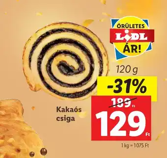 Lidl Kakaós csiga 120g ajánlat