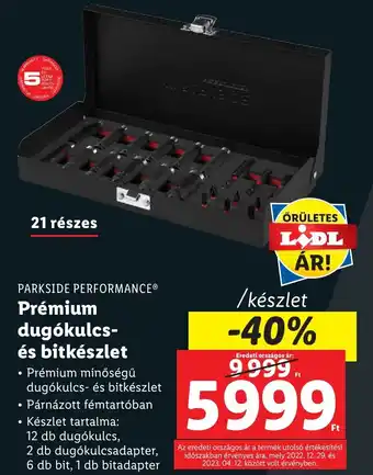 Lidl PARKSIDE Prémium dugókulcs-és bitkészlet ajánlat