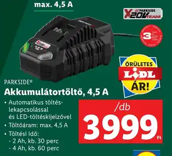 Lidl PARKSIDE Akkumulátortöltő, 4,5 A ajánlat