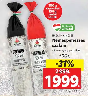 Lidl HAZÁNK KINGSEL Nemespenészes szalámi 500g ajánlat