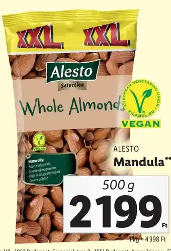 Lidl Alesto Mandula 500g ajánlat