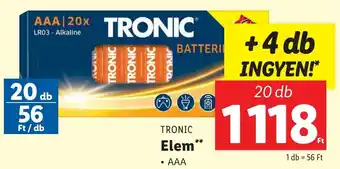 Lidl TRONIC Elem AAA ajánlat