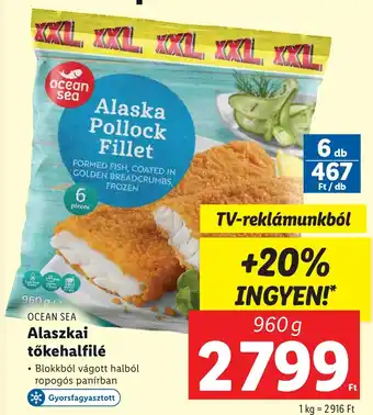 Lidl ocean sea Alaszkai tőkehalfilé 960g ajánlat